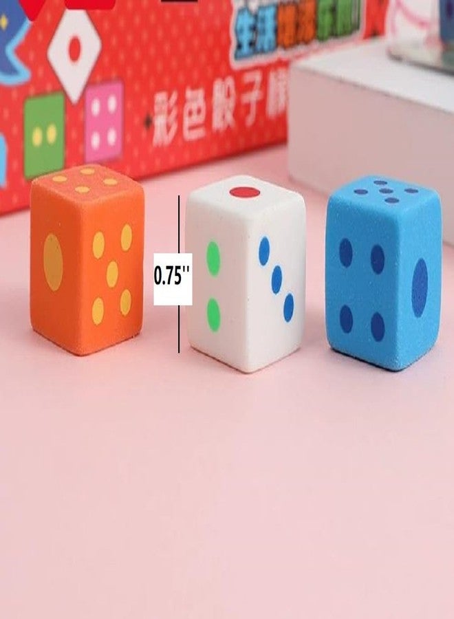 QFSH 9 Mixed Colors Pencil Erasers Colorful Dice Shaped Erasers Fun and Practical Stationery Supplies for School Office Student Prizes - Image 4